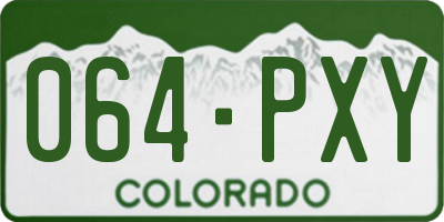CO license plate 064PXY