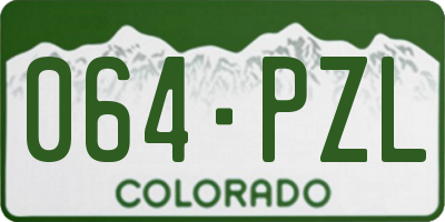 CO license plate 064PZL