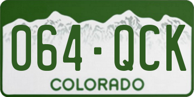 CO license plate 064QCK