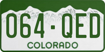 CO license plate 064QED