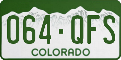 CO license plate 064QFS