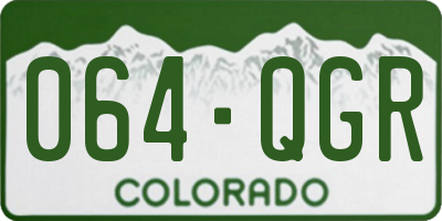 CO license plate 064QGR