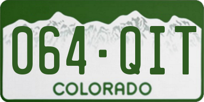CO license plate 064QIT