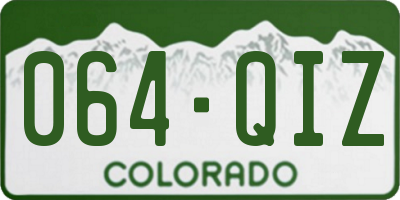 CO license plate 064QIZ