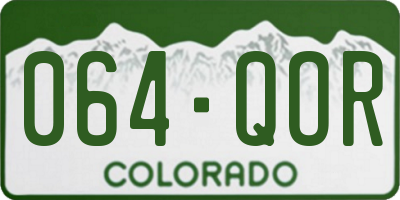CO license plate 064QOR