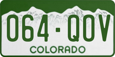 CO license plate 064QOV