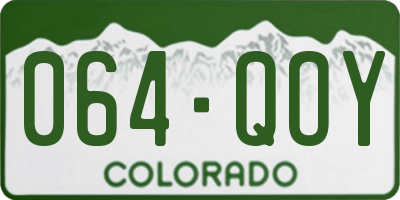 CO license plate 064QOY