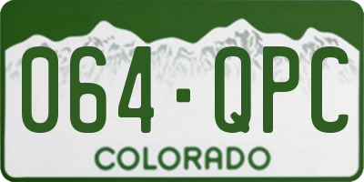 CO license plate 064QPC