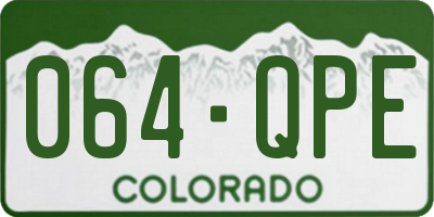 CO license plate 064QPE