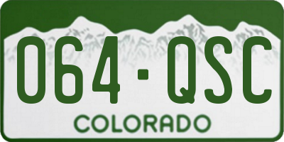 CO license plate 064QSC