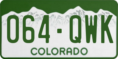 CO license plate 064QWK