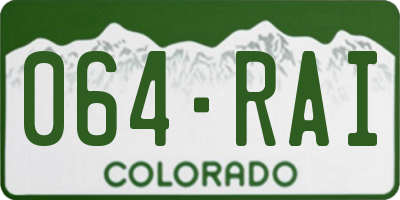 CO license plate 064RAI