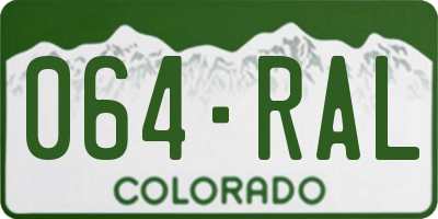 CO license plate 064RAL