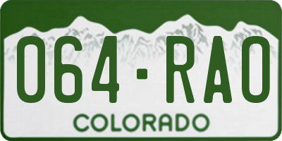 CO license plate 064RAO