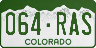 CO license plate 064RAS