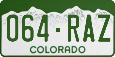 CO license plate 064RAZ