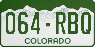 CO license plate 064RBQ