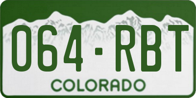 CO license plate 064RBT