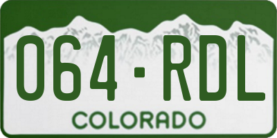 CO license plate 064RDL