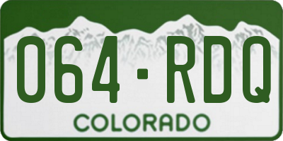 CO license plate 064RDQ