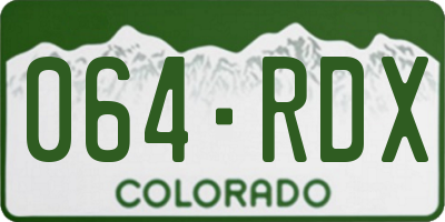 CO license plate 064RDX