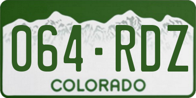 CO license plate 064RDZ