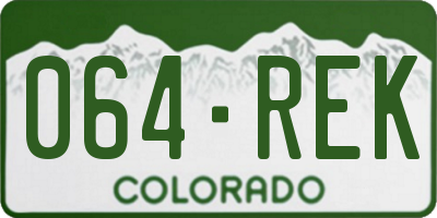 CO license plate 064REK