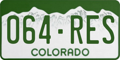 CO license plate 064RES