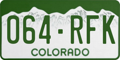 CO license plate 064RFK