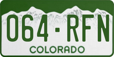 CO license plate 064RFN