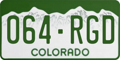 CO license plate 064RGD