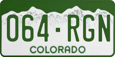 CO license plate 064RGN