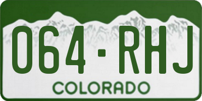 CO license plate 064RHJ