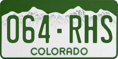 CO license plate 064RHS
