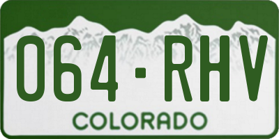 CO license plate 064RHV