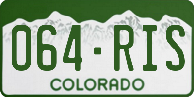 CO license plate 064RIS