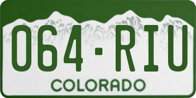 CO license plate 064RIU