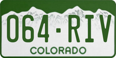 CO license plate 064RIV