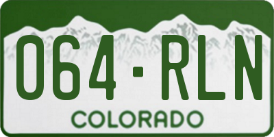 CO license plate 064RLN