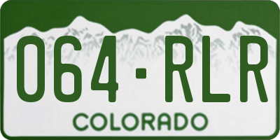 CO license plate 064RLR