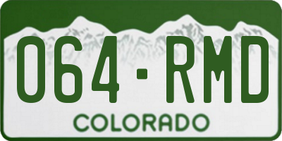 CO license plate 064RMD