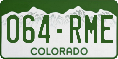 CO license plate 064RME