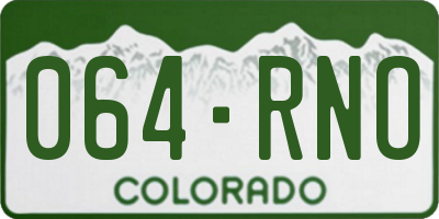 CO license plate 064RNO