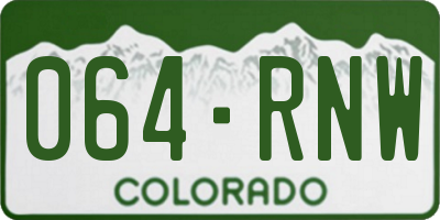 CO license plate 064RNW