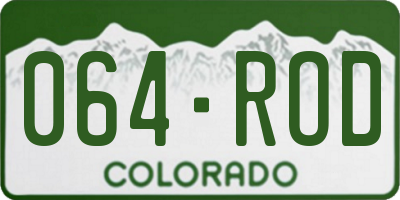 CO license plate 064ROD