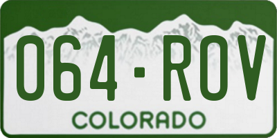 CO license plate 064ROV