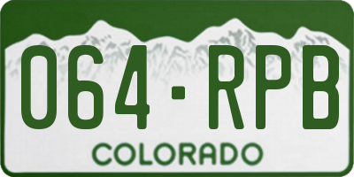 CO license plate 064RPB