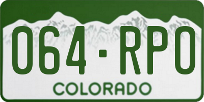 CO license plate 064RPO