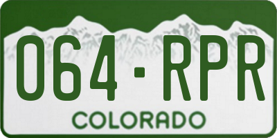 CO license plate 064RPR