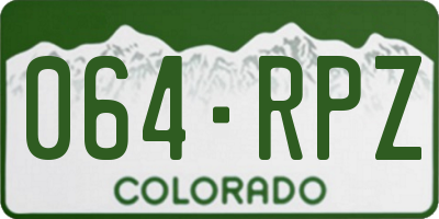CO license plate 064RPZ